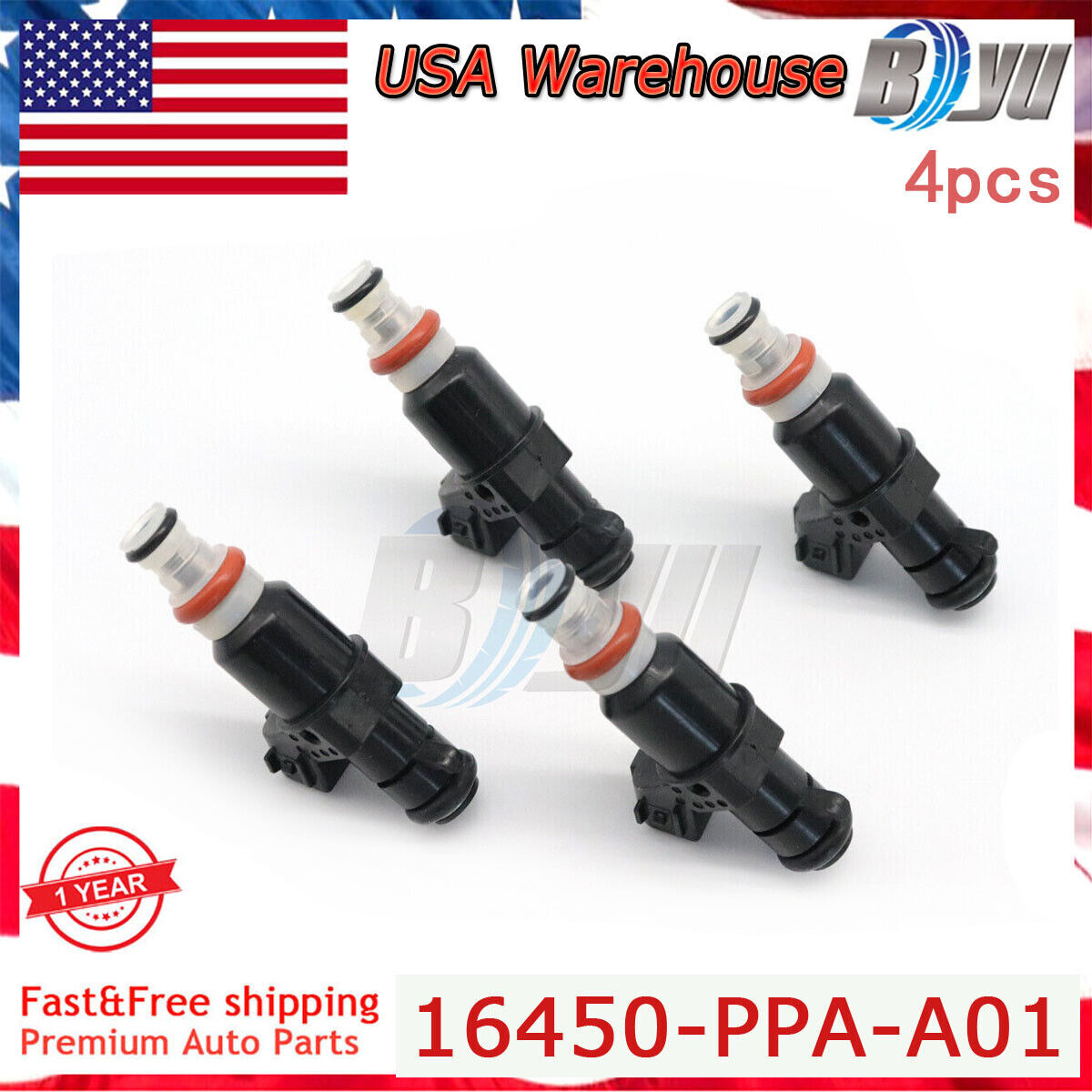 4PCS 16450-RAA-A01 Fuel Injectors for Honda Accord 2.4L 2003-2007 US 16450RAAA01