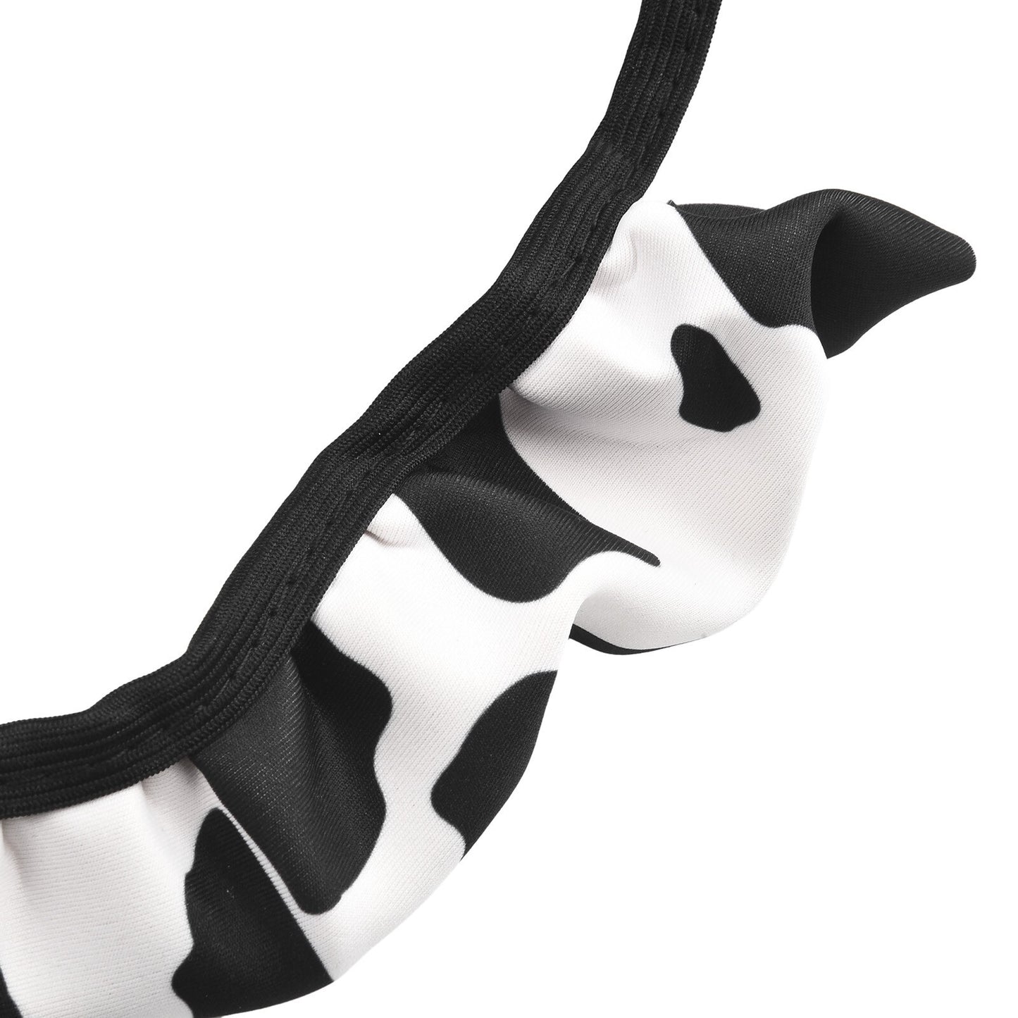 Easy Installation Cute Cow Print Steering Wheel Cover 3PCS Set Non Slip Design