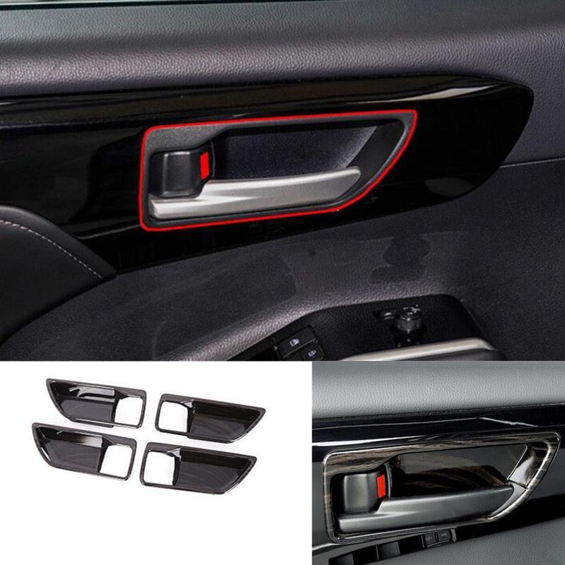 Wood Grain Interior Door Handle Bowl Cover Trim for Toyota Highlander 2020-2023