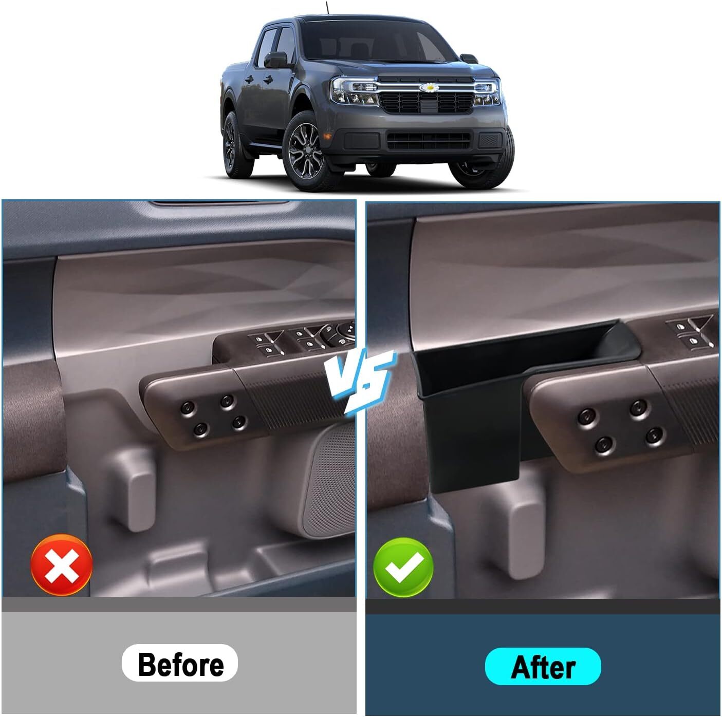 4x For 2022-2025  for ford  Maverick Front Rear Door Storage Box Organizer Accessories Q