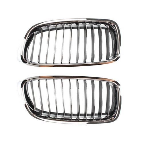 2 Front Left Right Kidney Grille Chrome for BMW 3-Series 320i 328i 320i xDrive