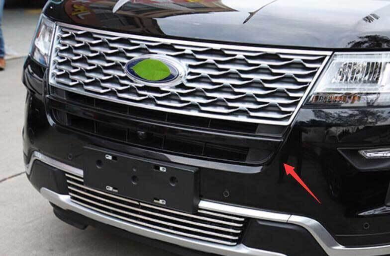 Front Upper Mesh Grille Grill Cover for Ford Explorer 2018-2019 Black Aluminum