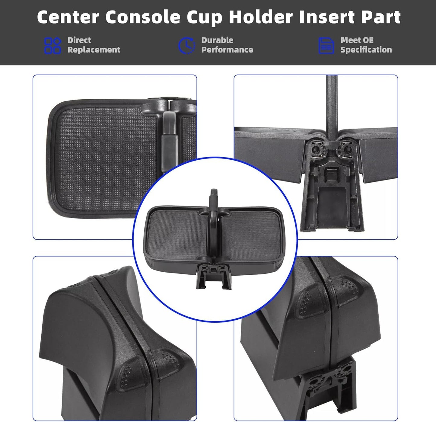 Center console cup holder insert for Honda HRV HR-V 2016-18 77230-T7W-A02ZA Q