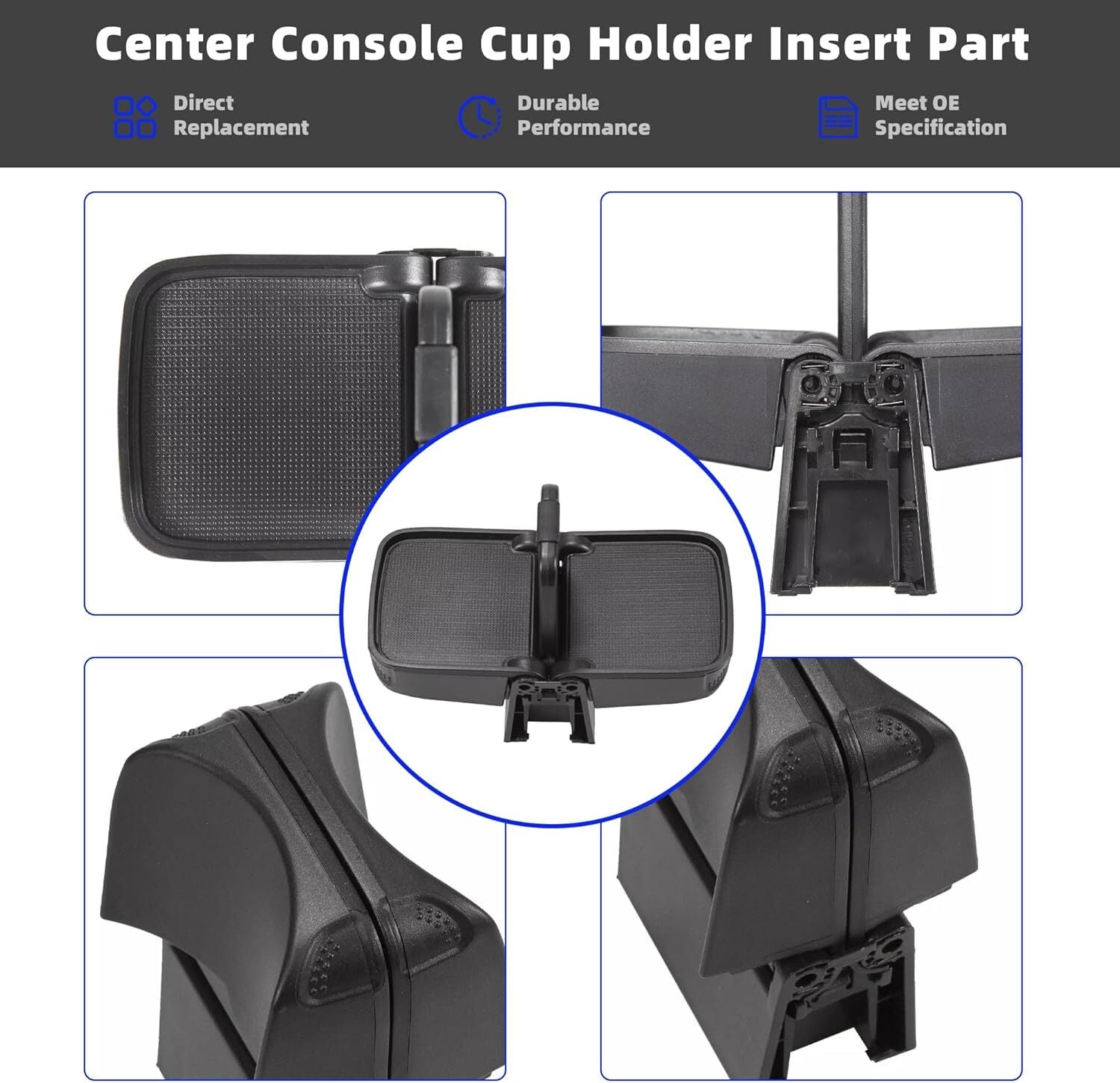 Center console cup holder insert for Honda HRV HR-V 2016-18 77230-T7W-A02ZA Q