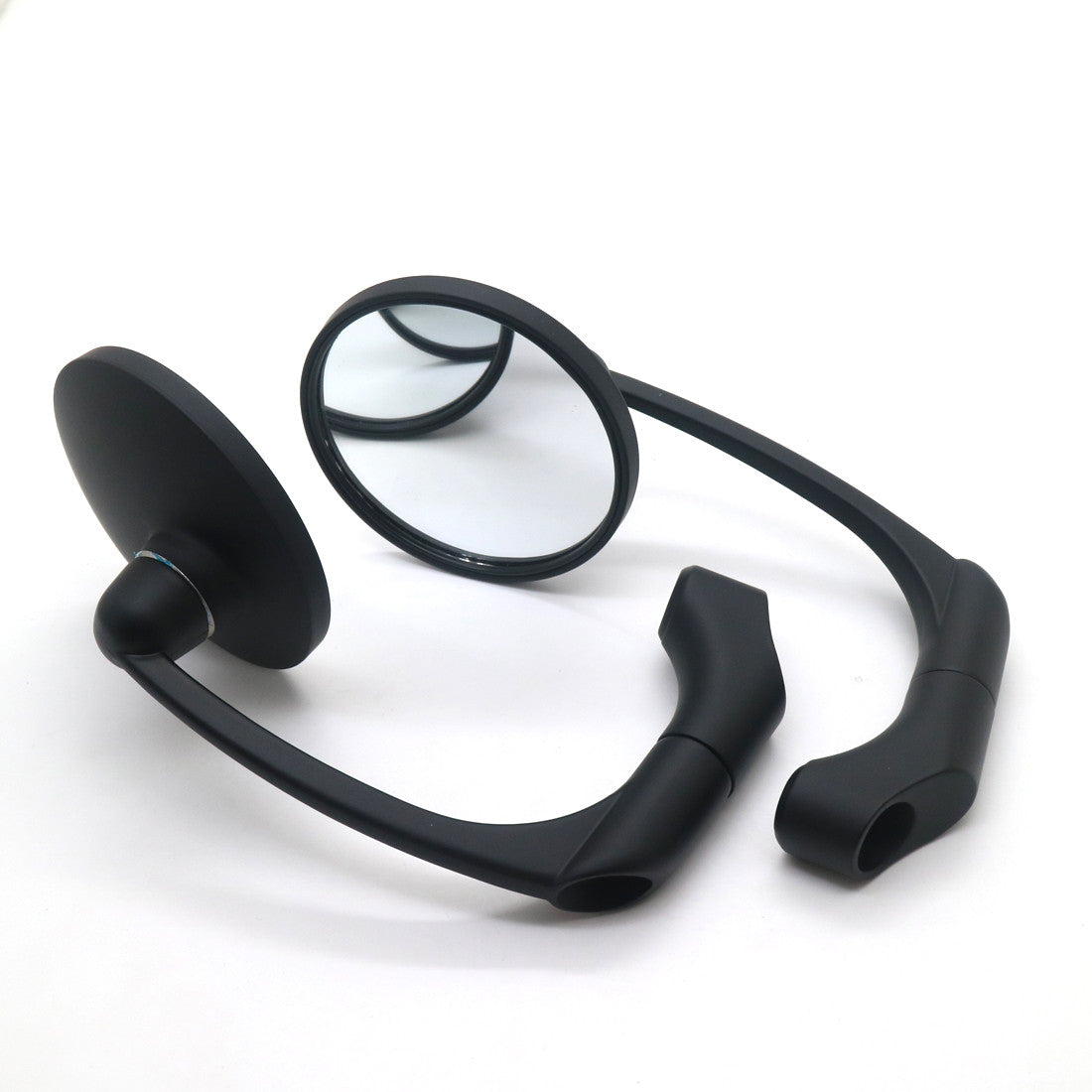 Motorcycle Black Retro Round Rearview Side Mirror For GN125 Cafe Racer Custom Q