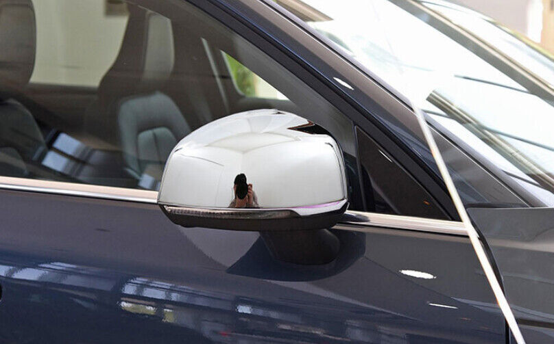 2X for Volvo XC40 2019-2022 Chrome Exterior Rear View Mirror Wing Cover Trim Cap