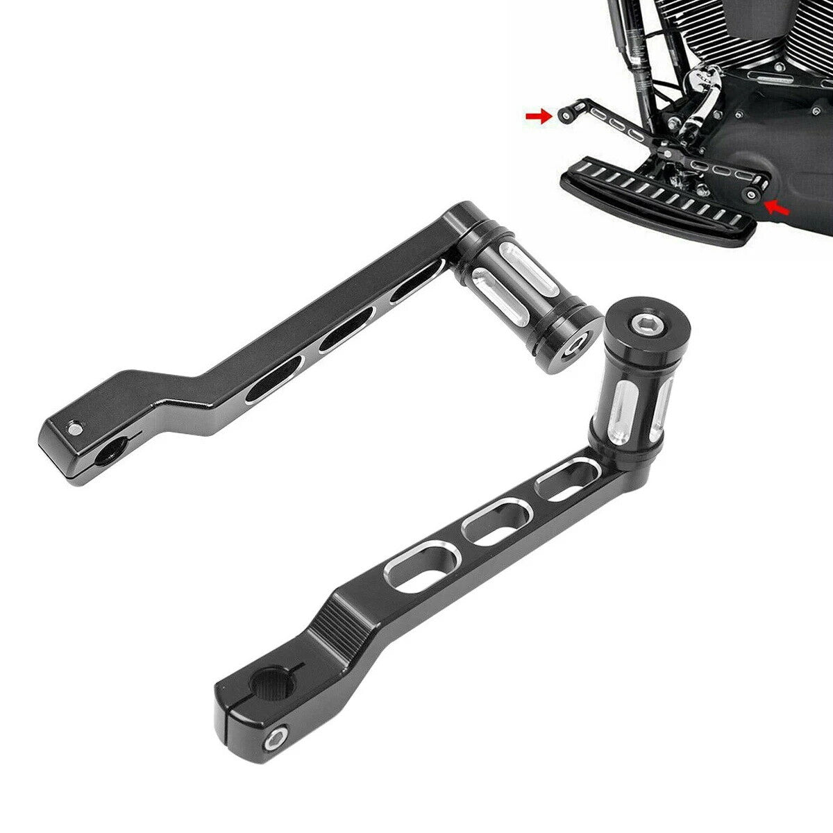 Black Heel Toe Shift Peg Shifter Lever Pedals for Harley Touring Softail Trike Q
