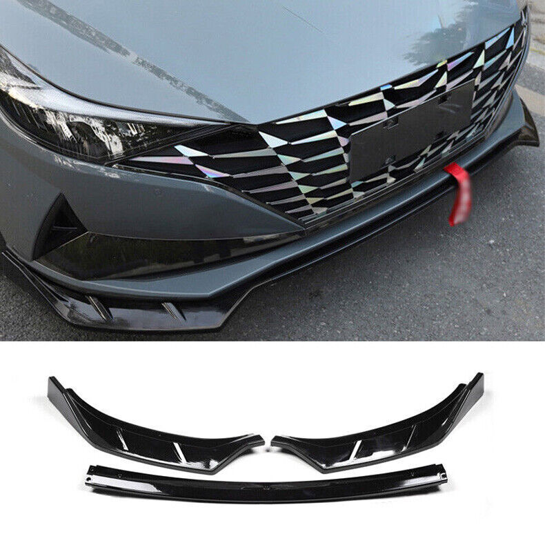 3x for Hyundai for Elantra 21-23 Black Front Bumper Lip Chin Splitter Spoiler Guard