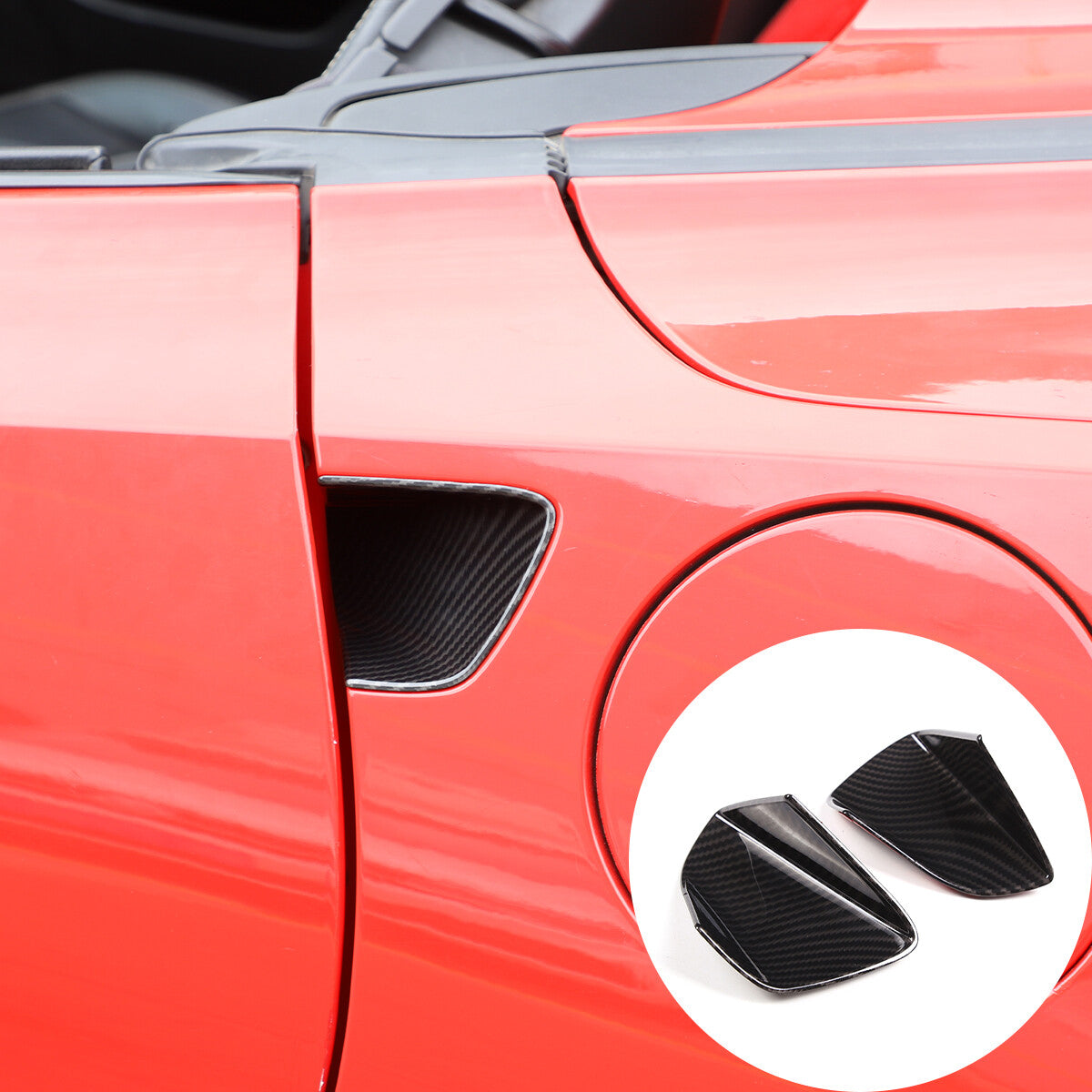 Red Front Lower Grille Intake Radiator Vent Trim for Corvette C7 2014-19 Z06 PCS- v
