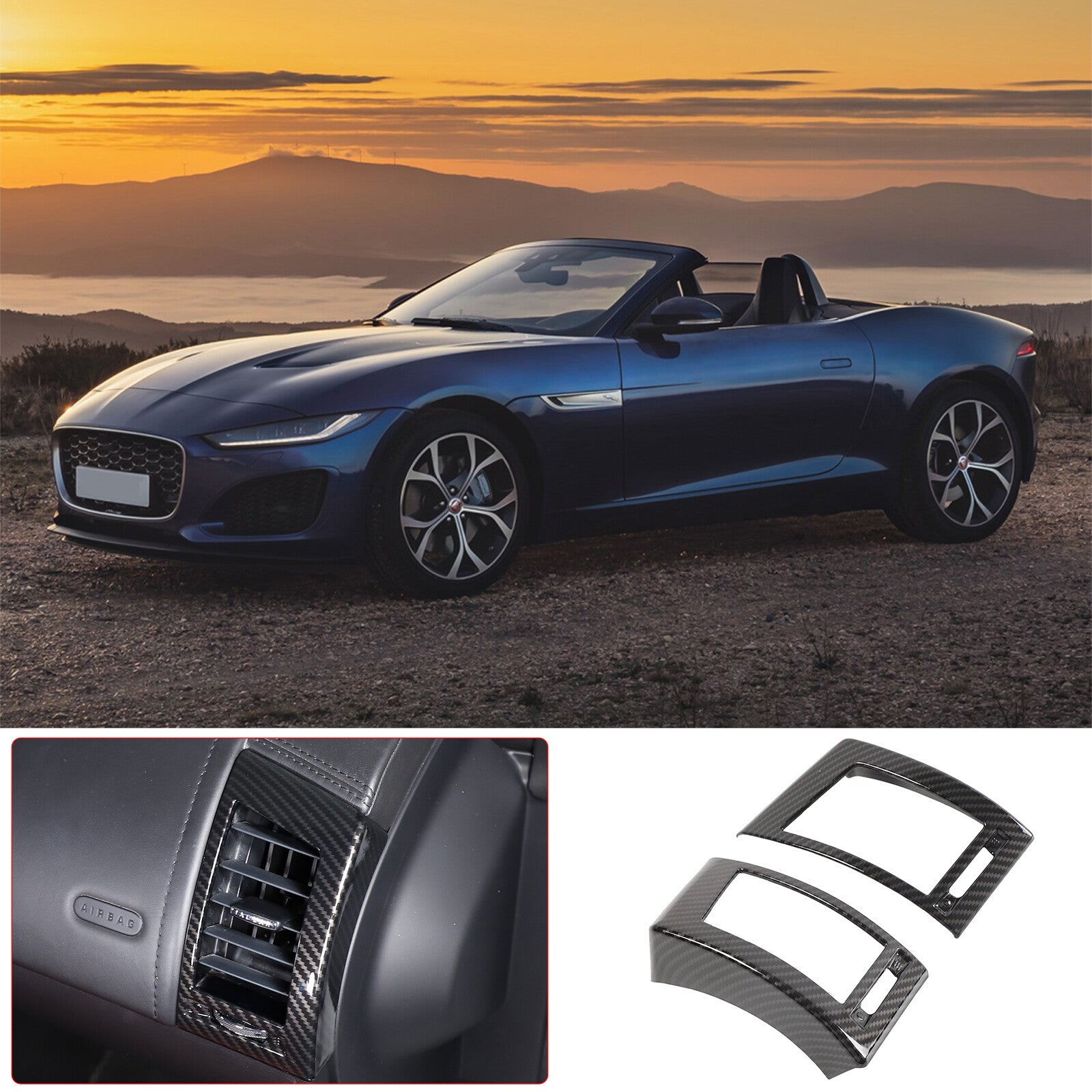 Carbon fiber door bottom kick plate decorative sticker suitable for Corvette C6 2005-2013- v