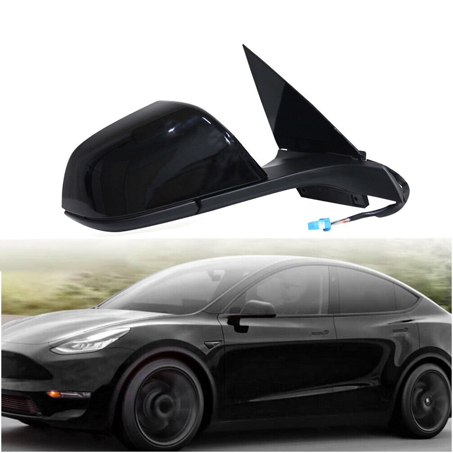 Right Side Mirror Heated Memory Power Fold Black Fits For 2017-23 Model 3 n