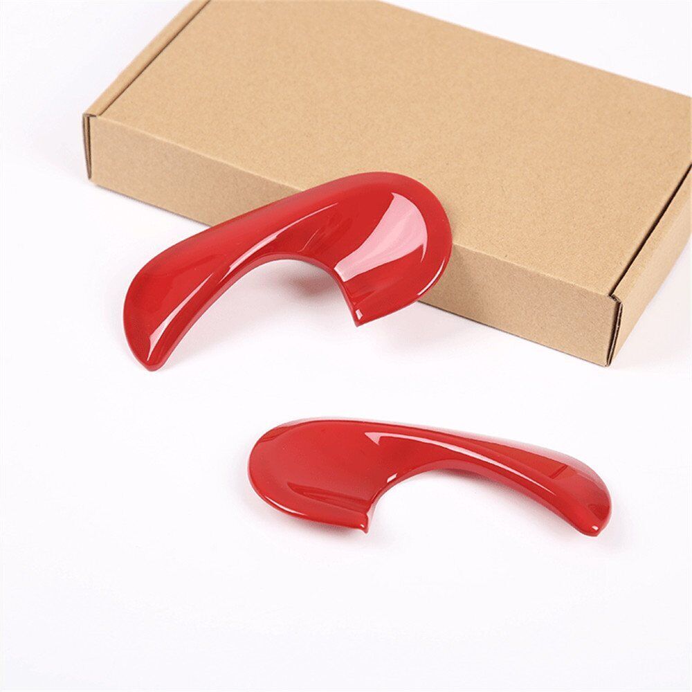 2x Red ABS Interior Door Handle Panel Covers for Smart 2015-2020 n