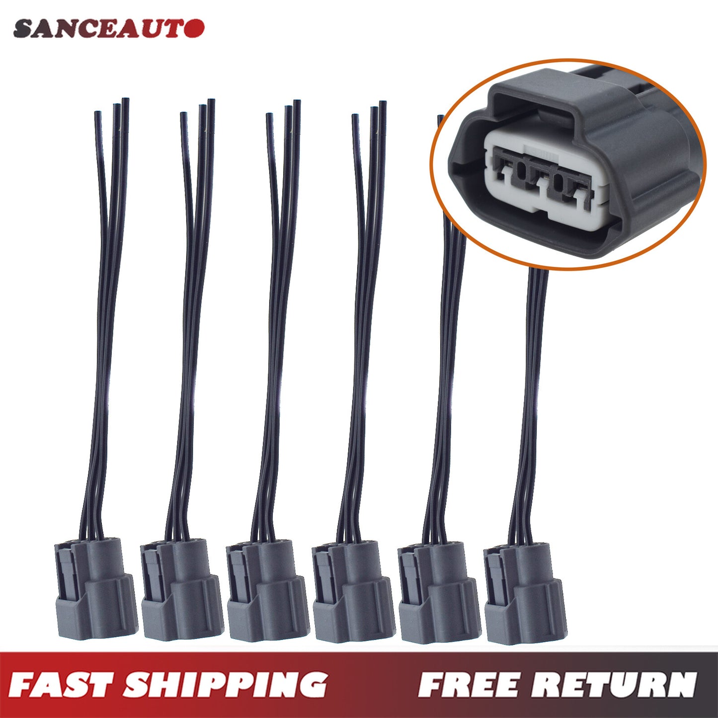 6-Piece Pigtail Wiring Harness Connector Ignition Coil for UF-550 22448JA10A - Brand New n