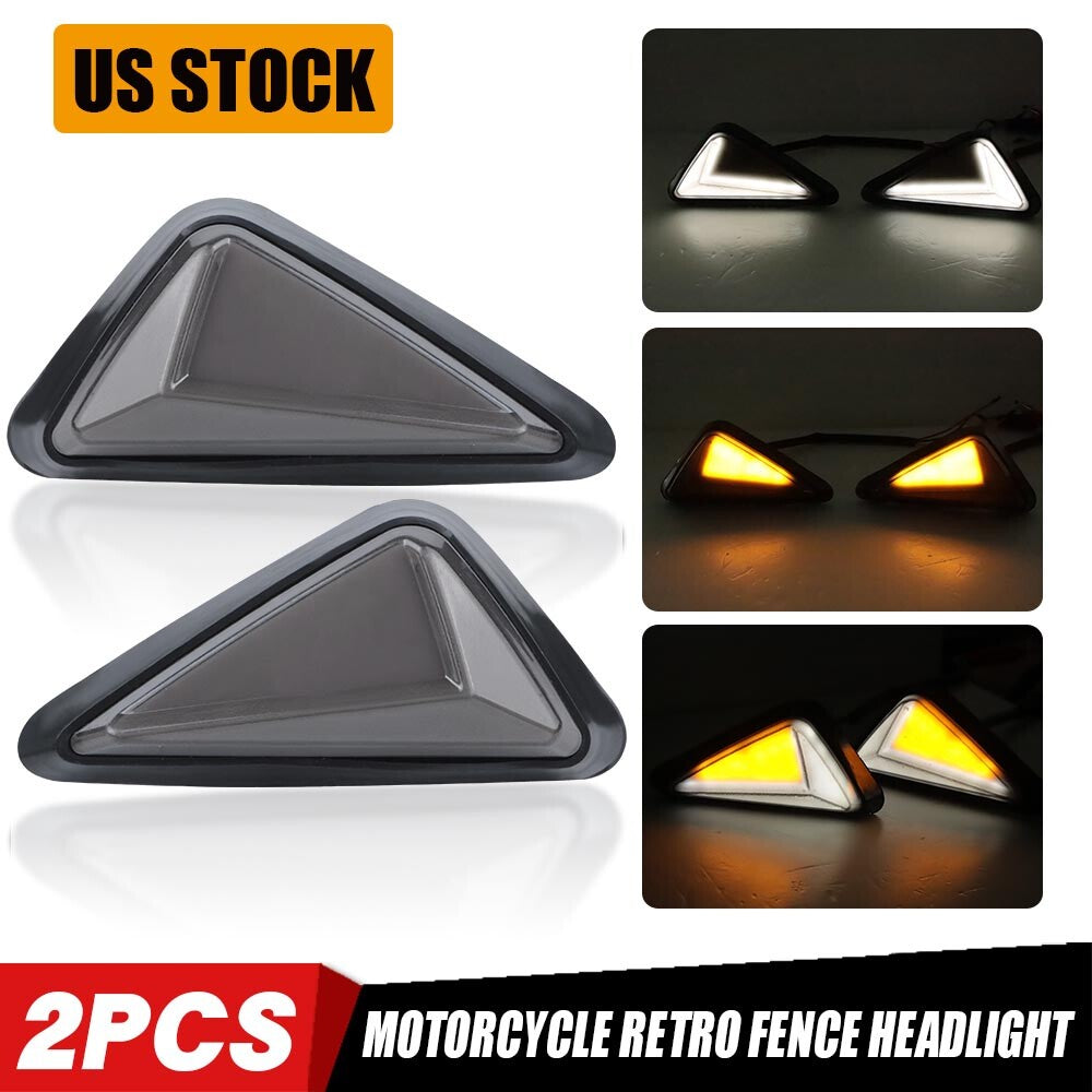 Motorcycle Flush Mount DRL LED Turn Signals Indicator Blinker Light White Amber