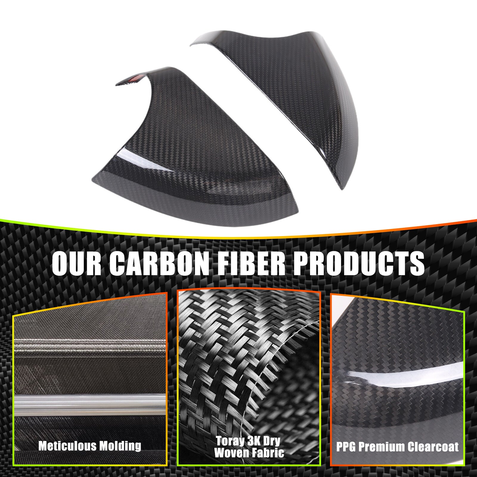 Carbon fiber door side mirror lower base cover for Lotus Emira 2022 - 2024 n