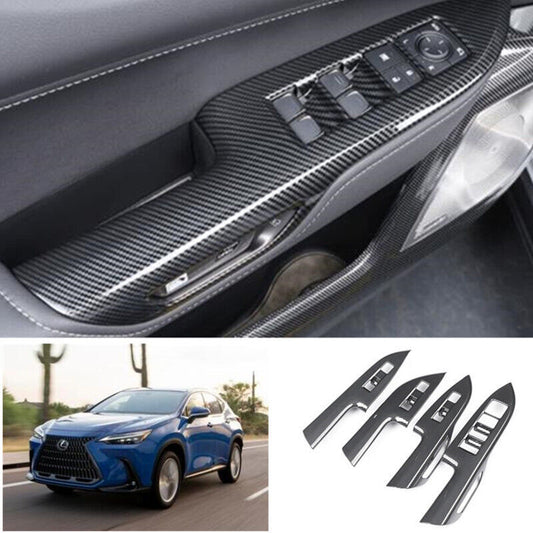 Carbon Fiber Window Lift Switch Button Panel Trim for Lexus NX250 450h 350 22-24