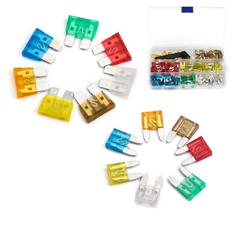 Automotive blade type bracket fuse classification kit, medium size, 7 sizes, with box, 242 pieces - n