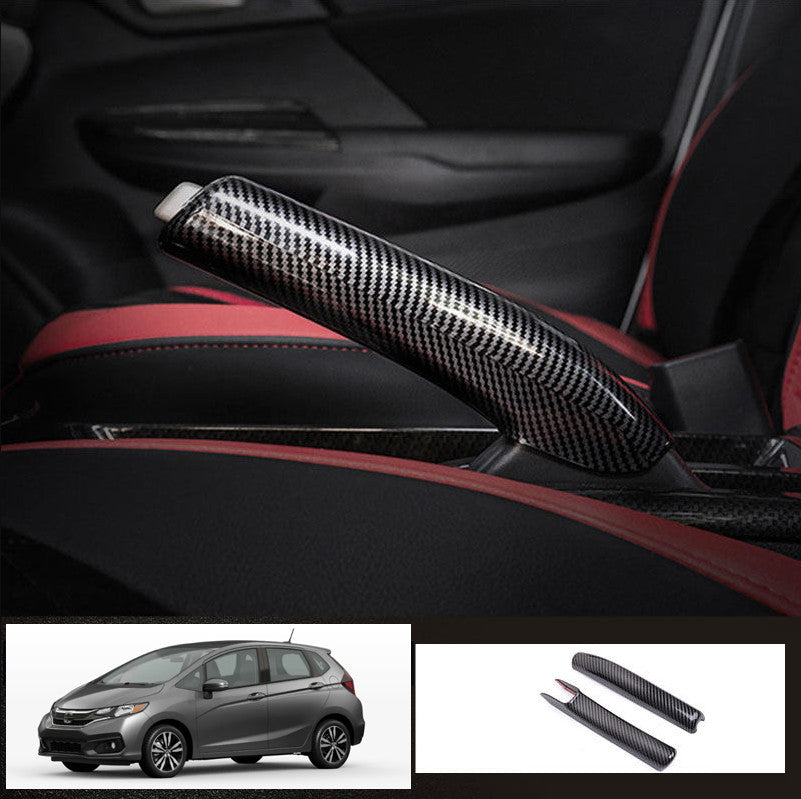 Central Console Handbrake Cover trim For 2014-2020 for Honda Fit Jazz Carbon fiber v
