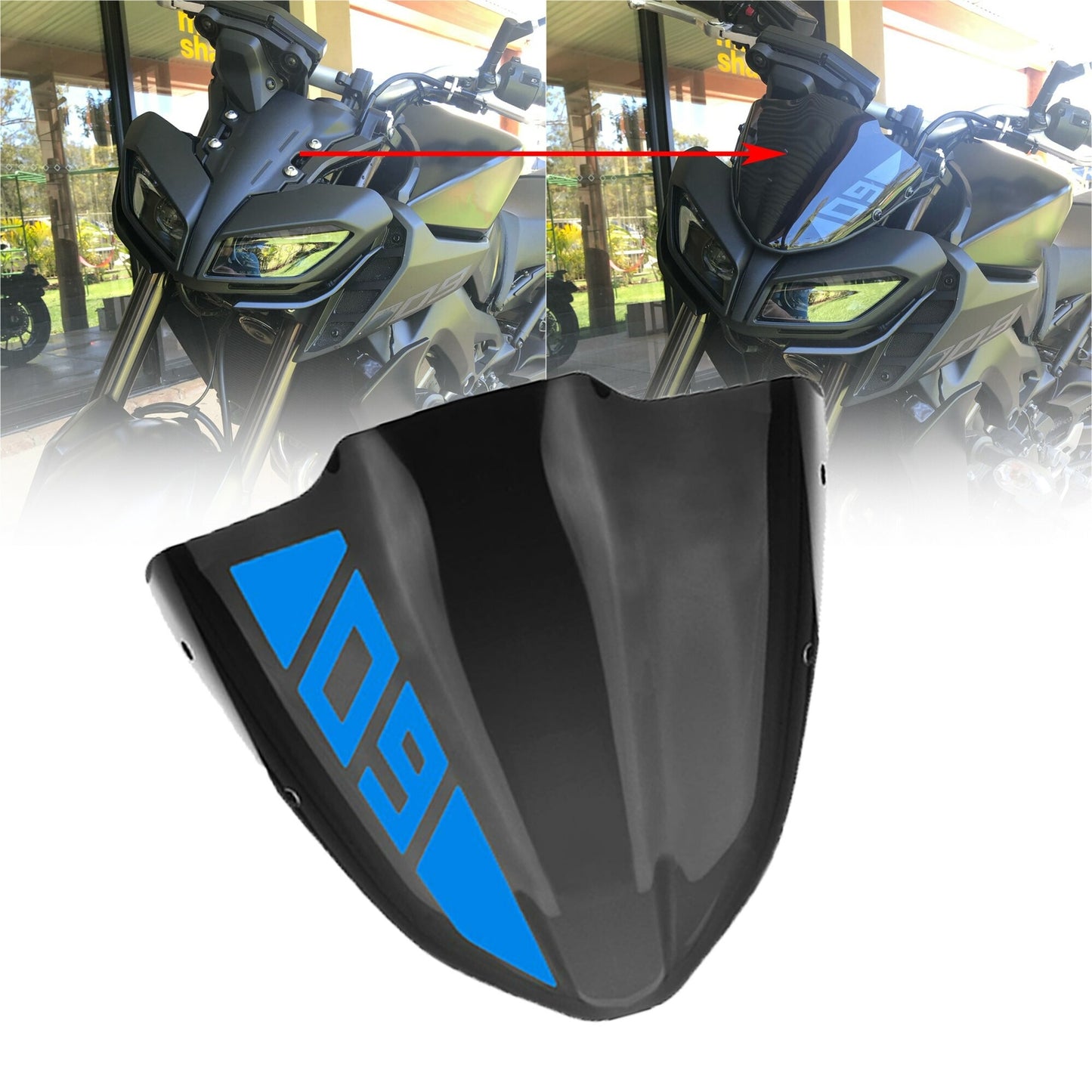for Yamaha MT09 FZ09 MT-09 17-2020 Fairing WindScreen Windshield Wind Deflector T