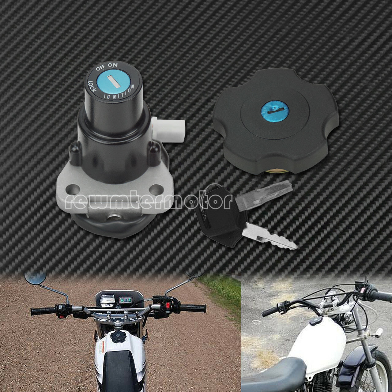 Fuel Gas Cap Ignition Switch Keys Fit for Yamaha XT600 TW200 DT200 DT200R XT225 Q