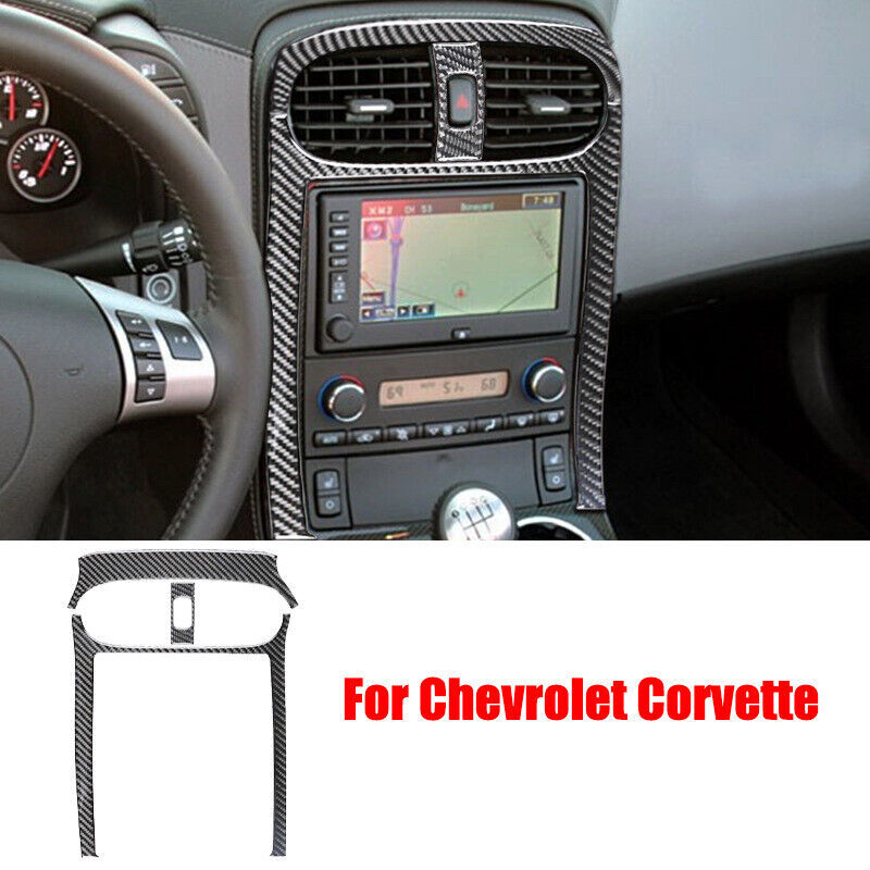 Carbon-filled car center control warning light panel trim for Corvette C6- n