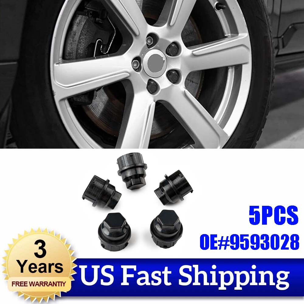 5x 9593028 Black Plastic Wheel Lug Nut Caps Kits For GM9593228 9595120 for PONTIAC