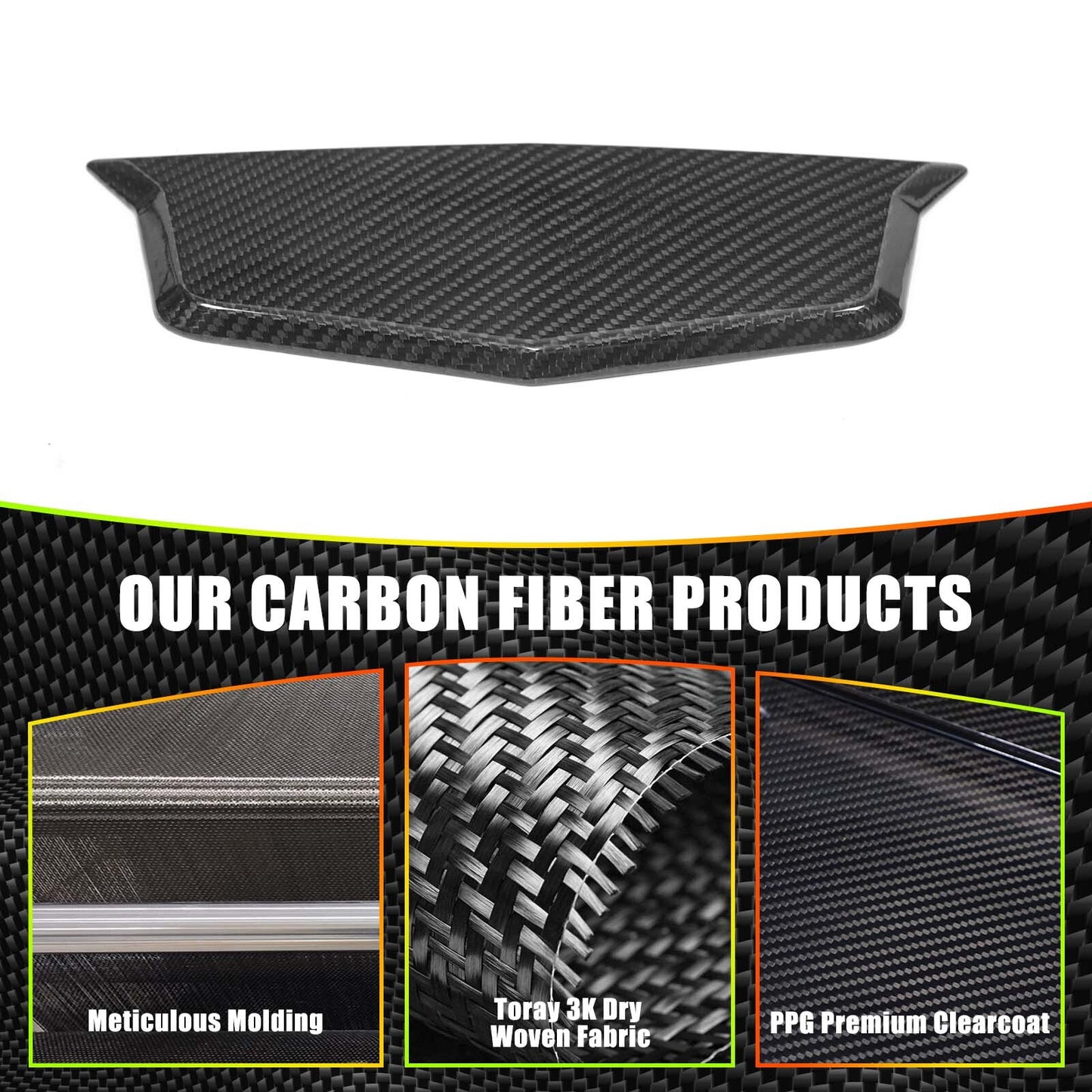 carbon fiber rear emblem cover trim for Cadillac for Escalade 2021-2023 n