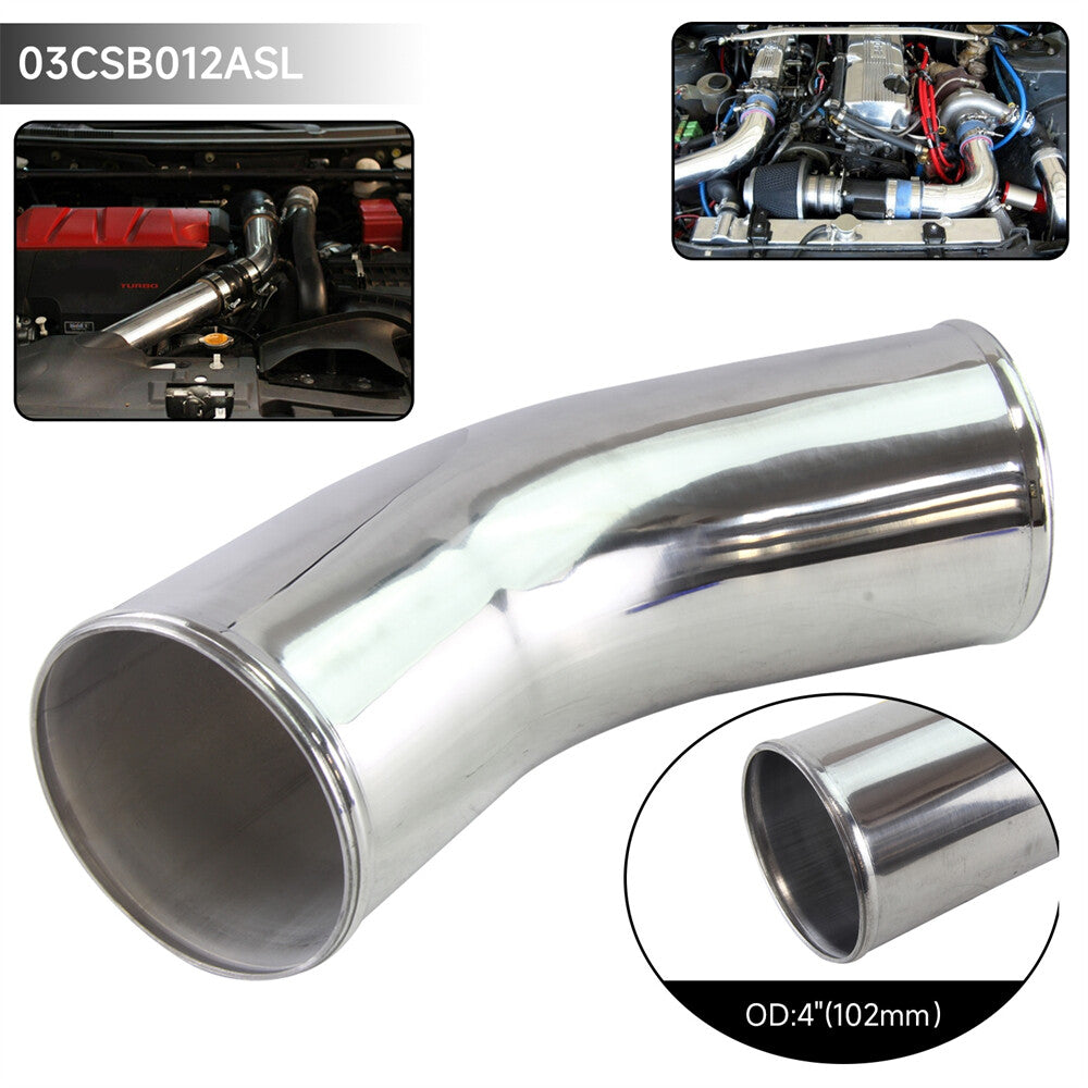 45 Degree 102mm 4 inch Aluminum Intercooler Intake Pipe Piping Tube Hose
