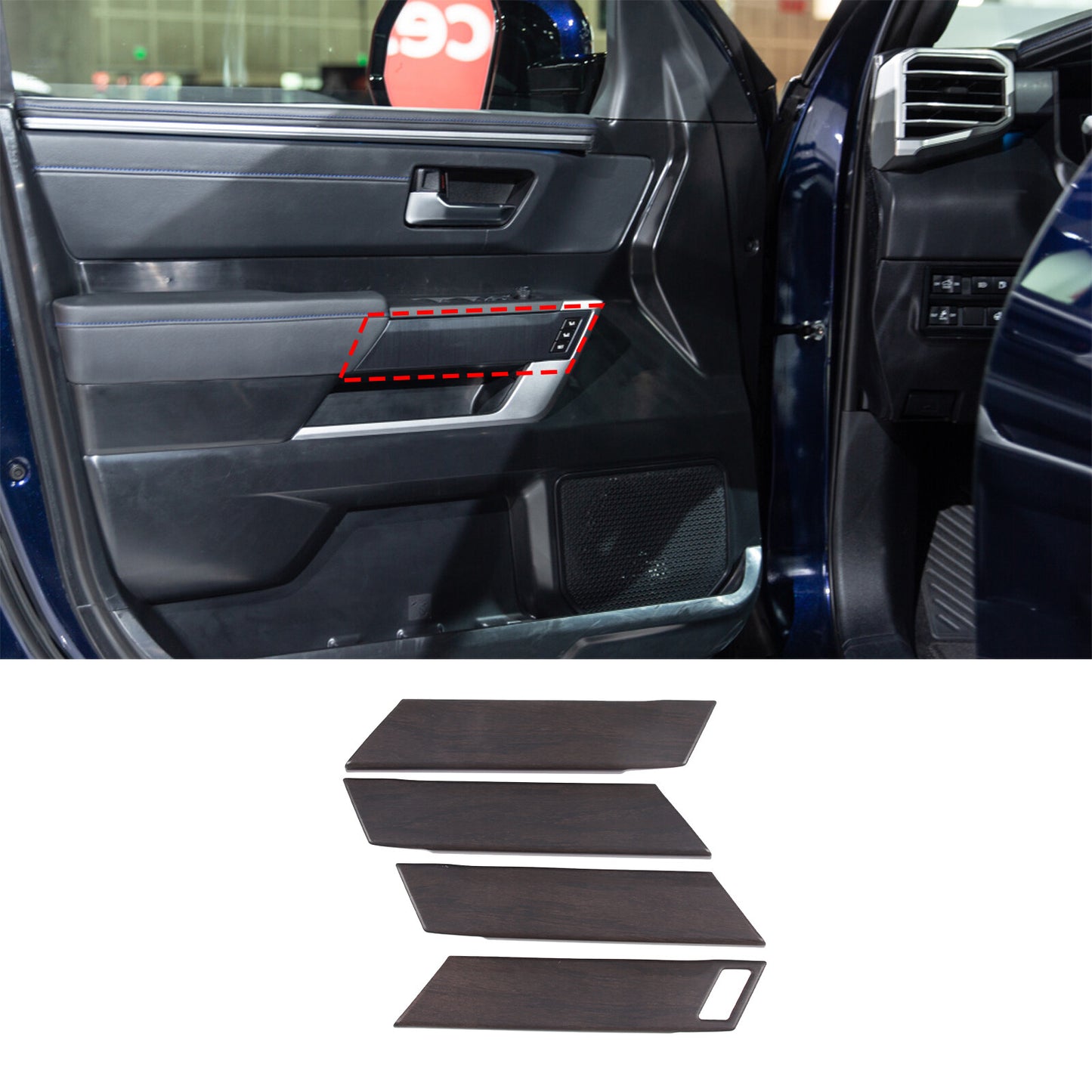 Carbon fiber back cup holder sticker decoration suitable for ta Tacoma 2016-2022 - v