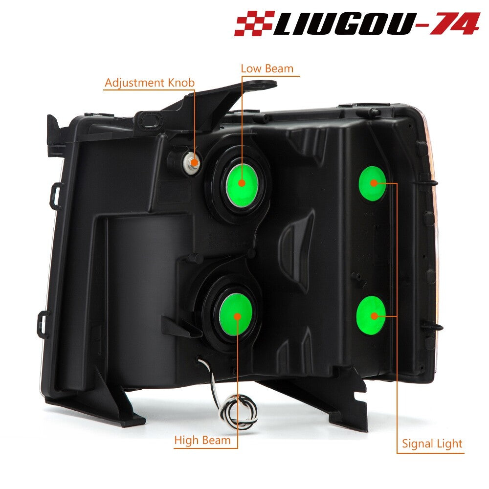Suitable for 07-13 Solod LED DRL bar projector headlights LH+RH 1 pair- v