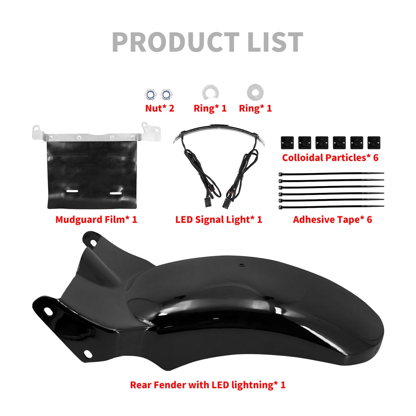 Rear Short Fender w/ Brake Turn Signal LED Light for Harley Fat Boy 2018-2023