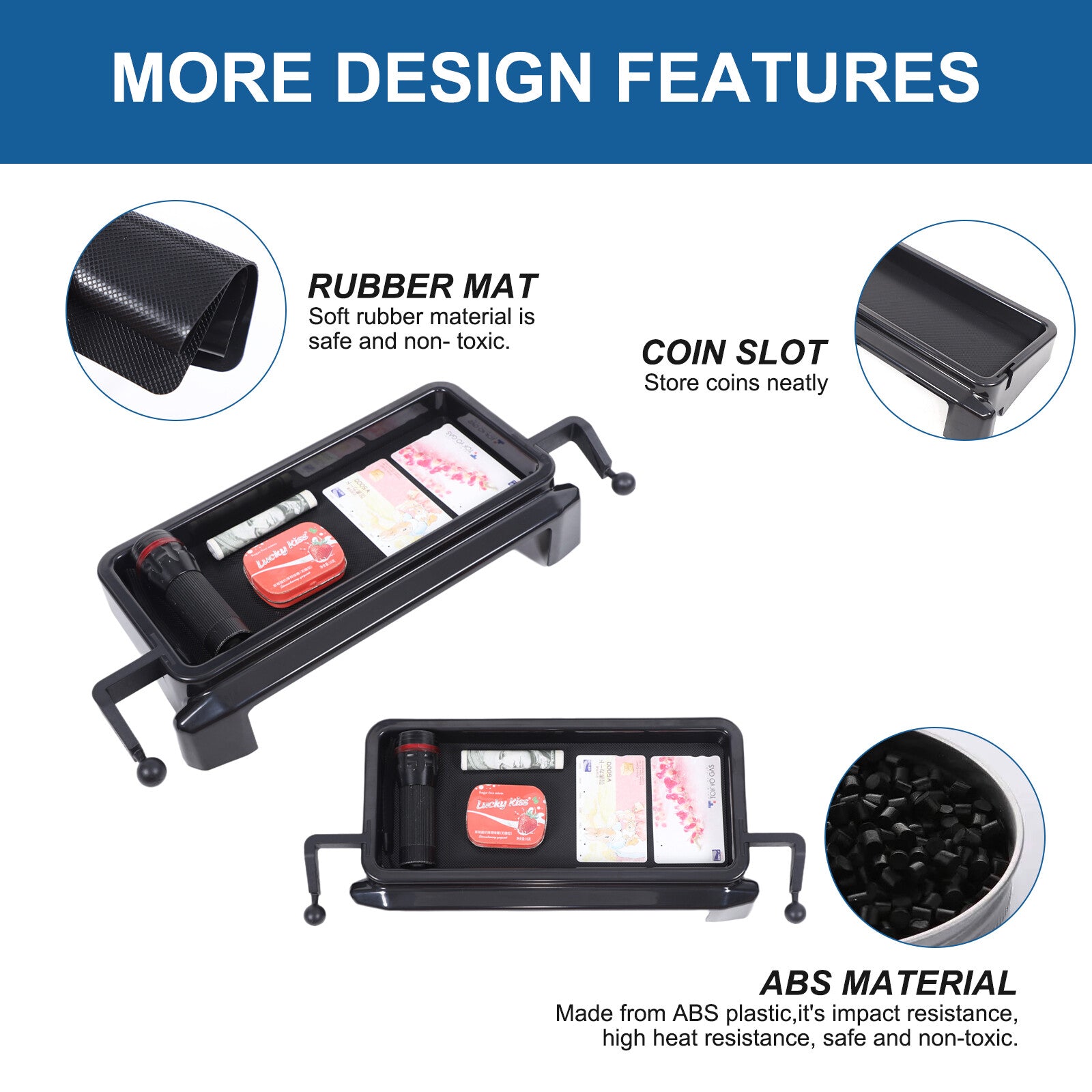 Central GPS navigation storage box with phone holder suitable for 2024-25 Tacoma - n