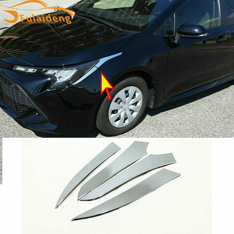 for Toyota for corolla Hatchback 2019-22 Chrome Front Headlight Eyelid Eyebrow Trim