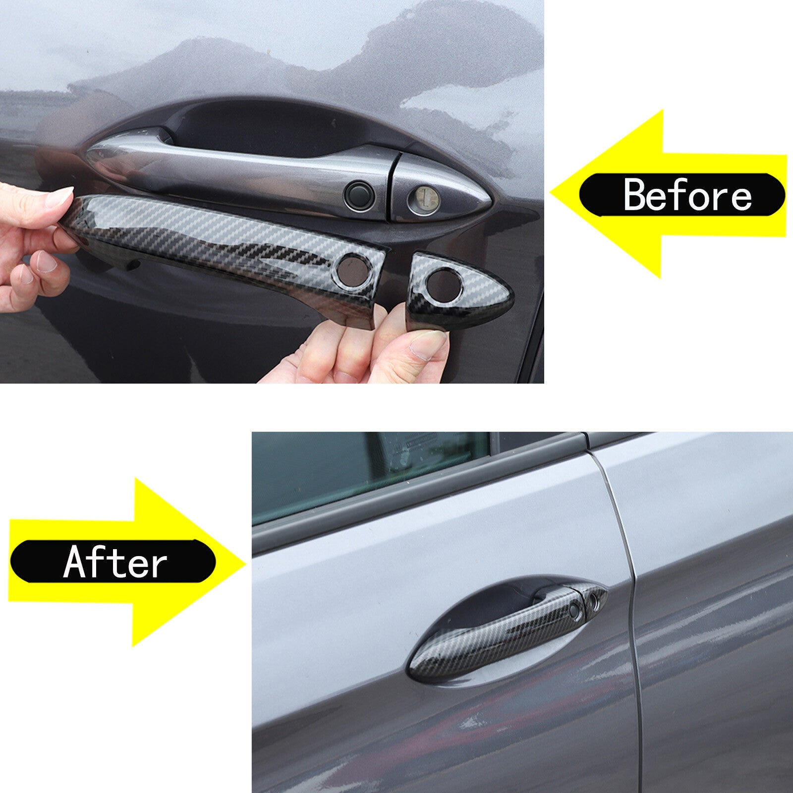 Carbon ABS exterior 4-door handle trim covers for Honda Pilot 2015 - 2022 - n