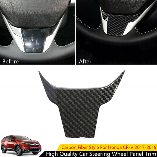 for Honda CRV CR-V 2017-2021 ABS Carbon Fiber Look Steering Wheel Cover Trim