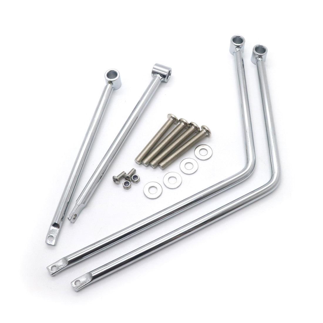 Chrome Adjustable Saddle bag Support Bar Mounts Bracket for Harley for Honda for Suzuki Q