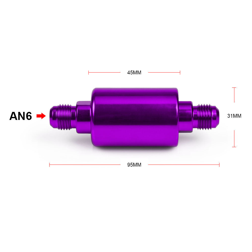 Car Flow Performance for Mini Oil Fuel Filter Inline With 100 Micron Element Purple Q
