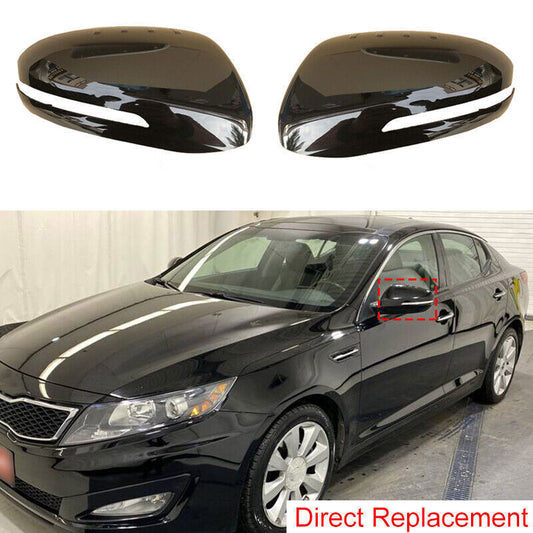 Replace Black Glossy Rear View Side Mirror Cover Trim for Kia K5 Optima 11-2015