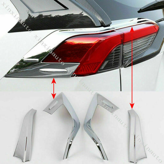 4P ABS Chrome Rear Bumper Taillight Molding Cover Trim for Toyota Rav4 2019-2022
