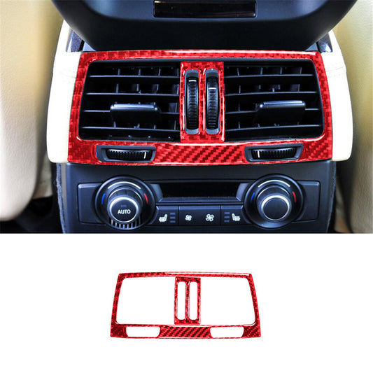 Red Carbon Fiber Rear Below Vent Outlet Cover Trim For Rogue 2014-2016 v