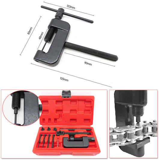All-terrain vehicle/bicycle/motorcycle chain cutter and riveting tool kit 420-630 chain - n