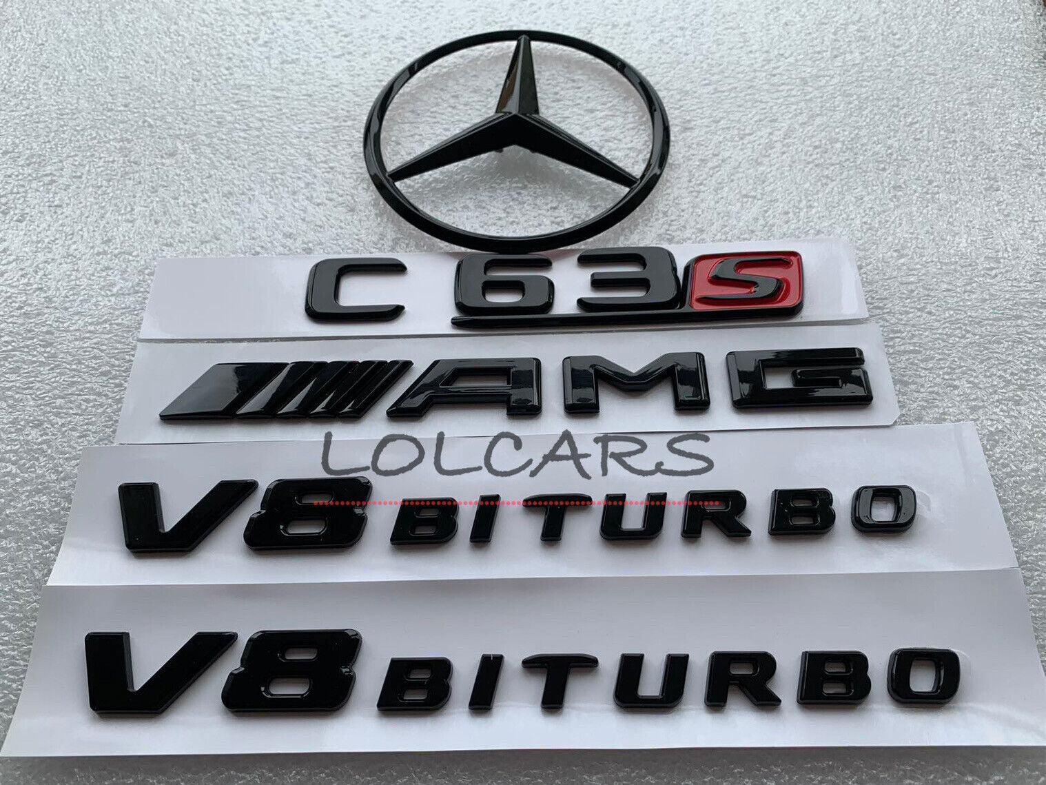 GLOSS Black Rear Star Badge F for Mercedes C-Class C63s AMG C205 2016+ Coupe Cabrio