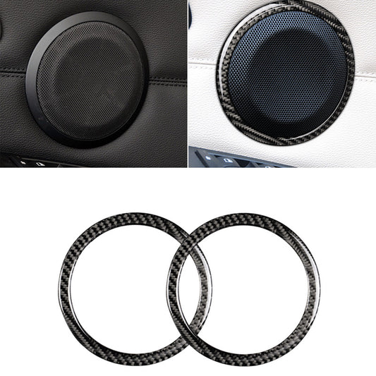 2x carbon fiber door speaker circuit speaker panel for BMW E90 2005-12