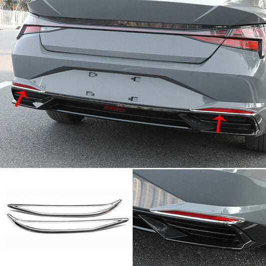 Chrome Rear Bumper Fog Lamp Light Frame Cover Trim for Hyundai for Elantra 2021-2023