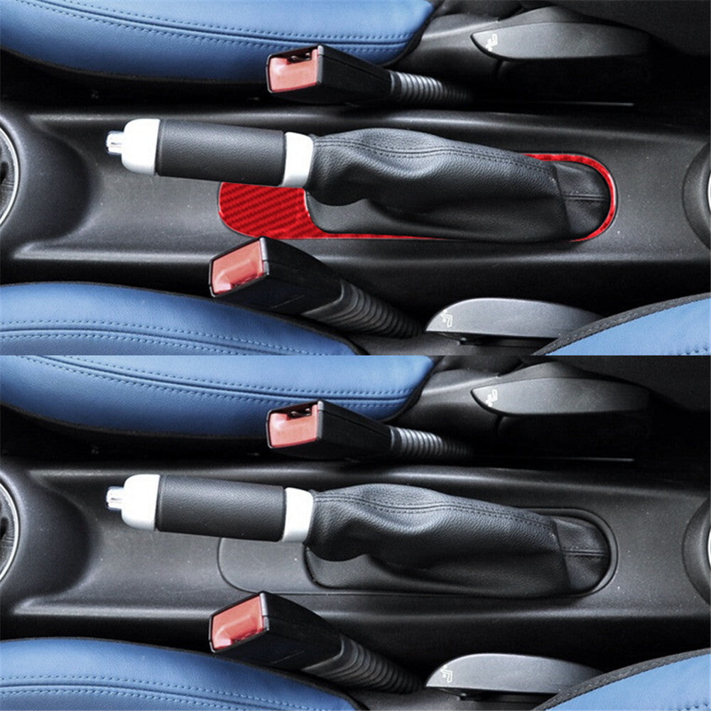Red Carbon Fiber Handbrake Panel Trim for BMW for MINI Cooper 2007-2010