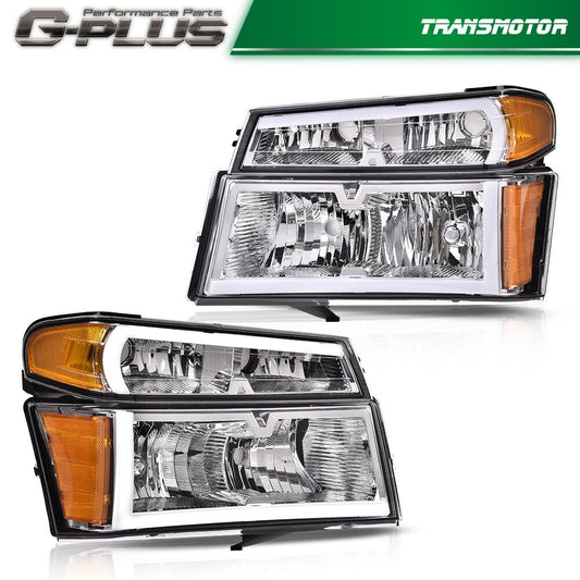 Fits 04 - 2012 for Colorado for GMC for Canyon for CHRome LED DRL Headlight Anti-collision Light - v