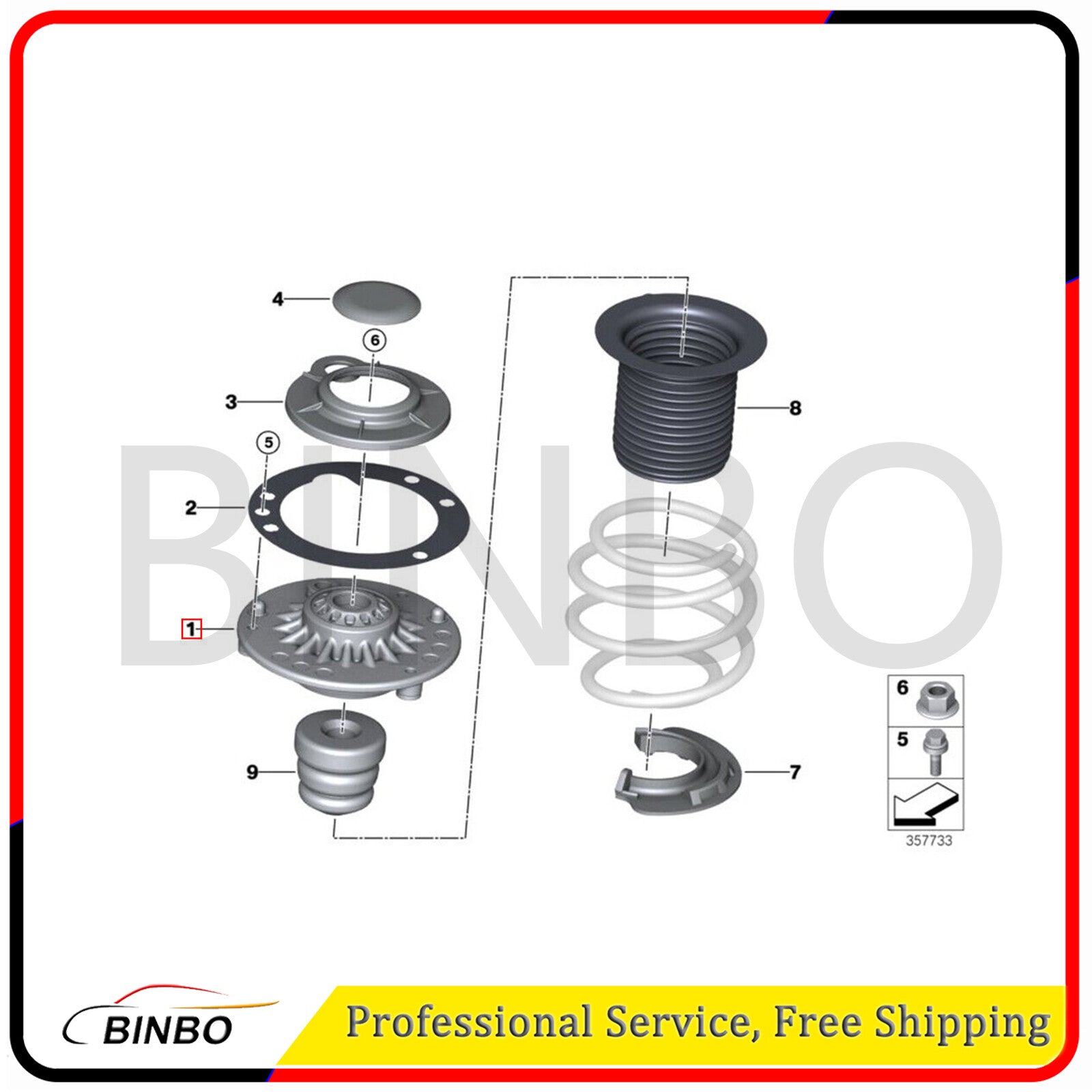 Suspension Strut Support Bearing Front for MINI F56 1.2T 1.5T 2.0T 31306852431 Q