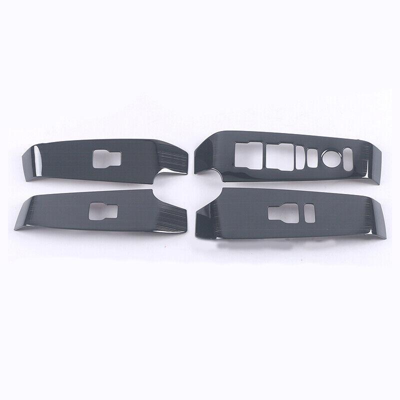 for Honda for Civic 2022-2023 Black Titanium Window Lock Lift Panel Frame Trim 4pcs