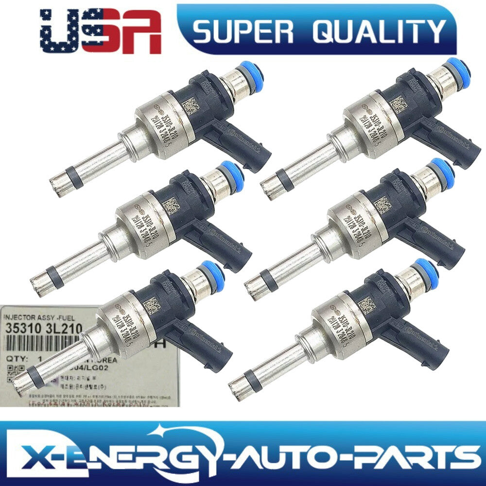6PC Fuel injector For 17-2020 for Hyundai for Kia Cadenza Sedona Sorento 3.3L 353103L210