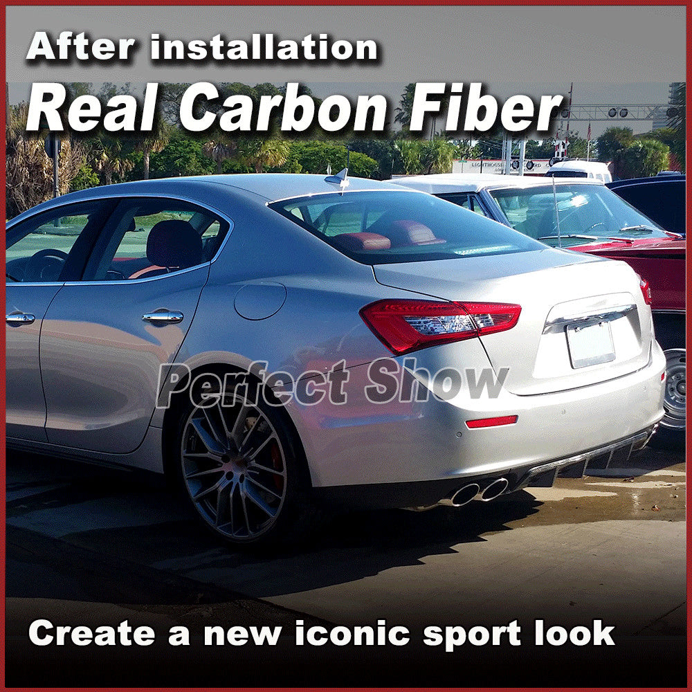 Fit for Maserati Ghibli 2014-2017 REAL Carbon Rear Bumper Diffuser Spoiler Lip